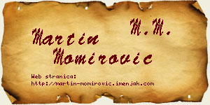 Martin Momirović vizit kartica